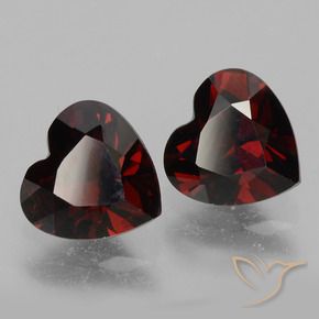 1.80 ctw Red Pyrope Garnet Stones, Natural Pyrope Garnet in Heart Facet Shape for Sale