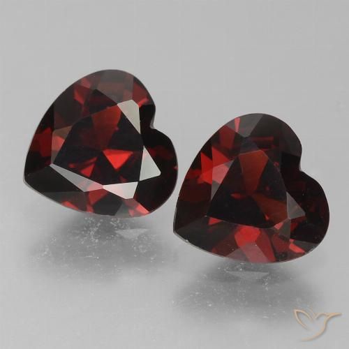 1.57ctw Natural Dark Red Pyrope Garnet, Heart, VVS-VS