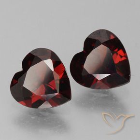 1.57 ctw Red Pyrope Garnet Stones, Natural Pyrope Garnet in Heart Facet Shape for Sale
