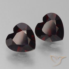 1.64 ctw Red Pyrope Garnet Stones, Natural Pyrope Garnet in Heart Facet Shape for Sale
