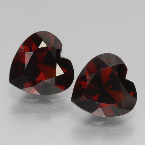Dark Red Pyrope Garnet Gem - 0.8ct Heart Facet (ID: 457082)