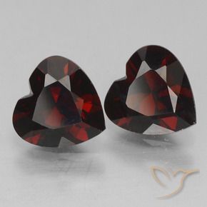 1.75 ctw Red Pyrope Garnet Stones, Natural Pyrope Garnet in Heart Facet Shape for Sale