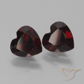 1.90 ctw Red Pyrope Garnet Stones, Natural Pyrope Garnet in Heart Facet Shape for Sale