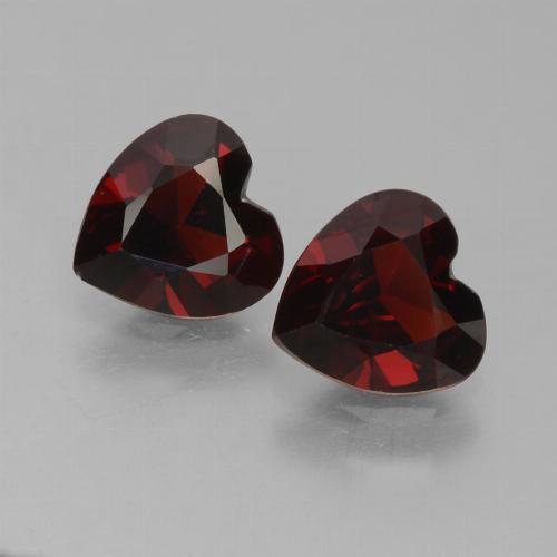 Dark Red Pyrope Garnet Gem - 0.8ct Heart Facet (ID: 457091)