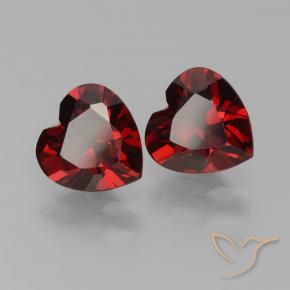 1.86 ctw Red Pyrope Garnet Stones, Natural Pyrope Garnet in Heart Facet Shape for Sale