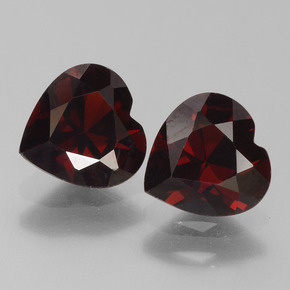Rosso scuro Granato piropo Gem - 0.8ct Cuore sfaccettato (ID: 457134)
