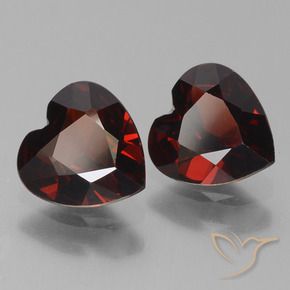 1.55 ctw Red Pyrope Garnet Stones, Natural Pyrope Garnet in Heart Facet Shape for Sale