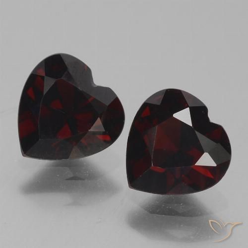 1.65 ct Heart Cut Pyrope Garnet, 6.1 x 6 mm From Mozambique, Photo A