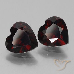 1.65 ctw Red Pyrope Garnet Stones, Natural Pyrope Garnet in Heart Facet Shape for Sale