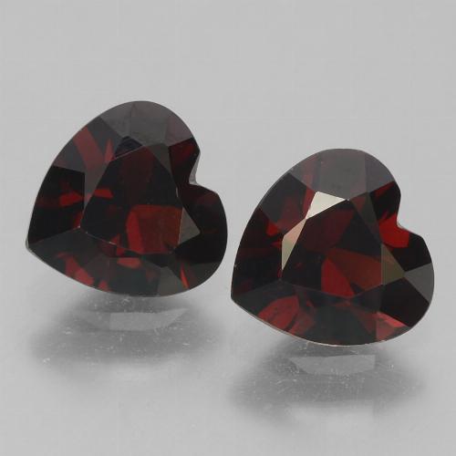Rojo negruzco Granate Piropo Gema - 0.9ct Forma de corazón (ID: 457139)