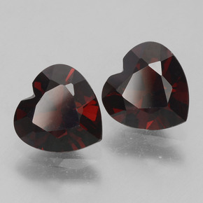 1.74 ctw Red Pyrope Garnet Stones, Natural Pyrope Garnet in Heart Facet Shape for Sale