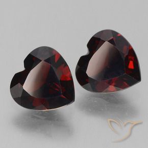 1.69 ctw Red Pyrope Garnet Stones, Natural Pyrope Garnet in Heart Facet Shape for Sale