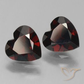 1.71 ctw Red Pyrope Garnet Stones, Natural Pyrope Garnet in Heart Facet Shape for Sale