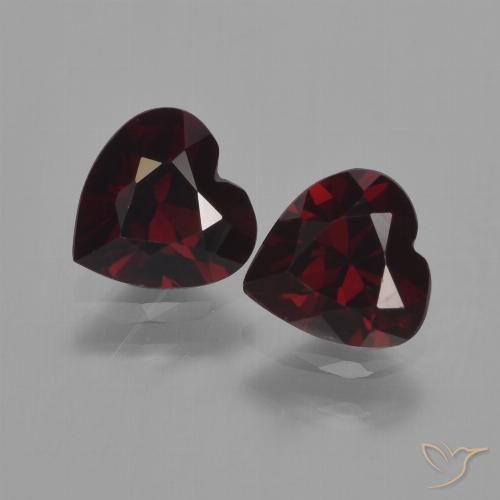 1.75 ct Heart Cut Pyrope Garnet, 6 x 5.9 mm From Mozambique, Photo A