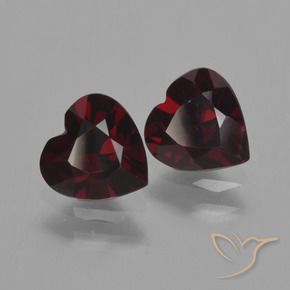 1.75 ctw Red Pyrope Garnet Stones, Natural Pyrope Garnet in Heart Facet Shape for Sale