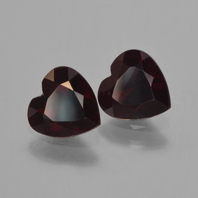 1.64 ctw Red Pyrope Garnet Stones, Natural Pyrope Garnet in Heart Facet Shape for Sale