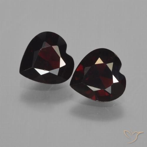 1.63 ct Heart Cut Pyrope Garnet, 6.2 x 6 mm From Mozambique, Photo A