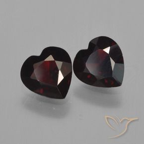 1.63 ctw Red Pyrope Garnet Stones, Natural Pyrope Garnet in Heart Facet Shape for Sale