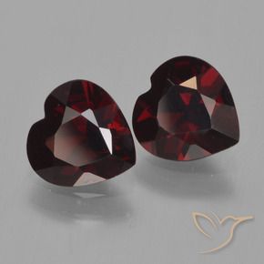1.65 ctw Red Pyrope Garnet Stones, Natural Pyrope Garnet in Heart Facet Shape for Sale