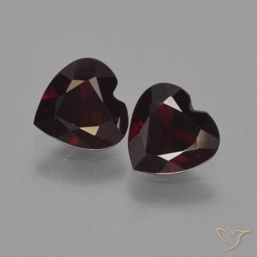 1.62ctw Natural Dark Red Pyrope Garnet, Heart, VVS-VS