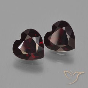 1.62 ctw Red Pyrope Garnet Stones, Natural Pyrope Garnet in Heart Facet Shape for Sale