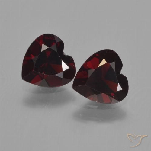 1.55ctw Natural Dark Red Pyrope Garnet, Heart, VVS-VS
