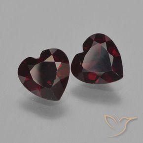 1.55 ctw Red Pyrope Garnet Stones, Natural Pyrope Garnet in Heart Facet Shape for Sale