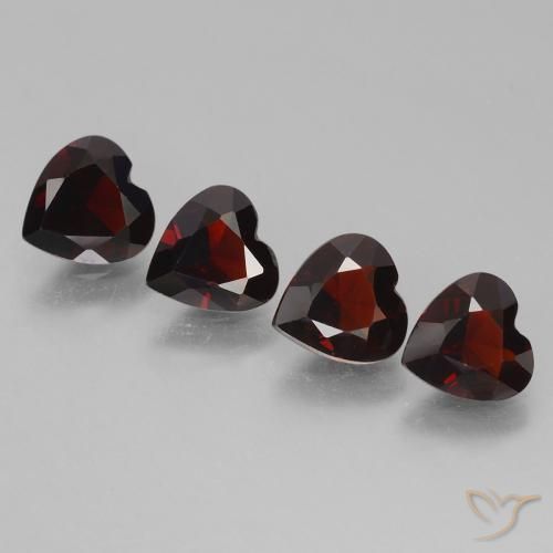 2.93 ctw Red Pyrope Garnet Stones, Natural Pyrope Garnet in Heart Facet Shape for Sale