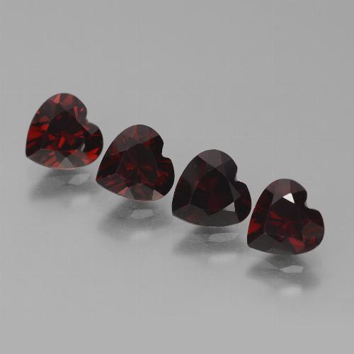 Rojo negruzco Granate Piropo Gema - 1ct Forma de corazón (ID: 457182)