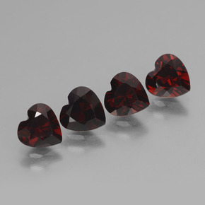 3.86 ctw Red Pyrope Garnet Stones, Natural Pyrope Garnet in Heart Facet Shape for Sale
