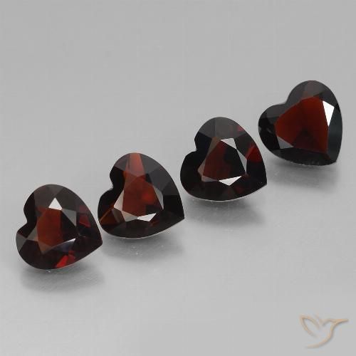 3.07 ct Heart Cut Pyrope Garnet, 6.1 x 6.2 mm From Mozambique, Photo A