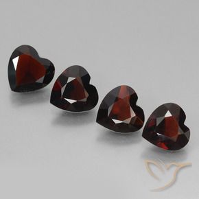 3.07 ctw Red Pyrope Garnet Stones, Natural Pyrope Garnet in Heart Facet Shape for Sale