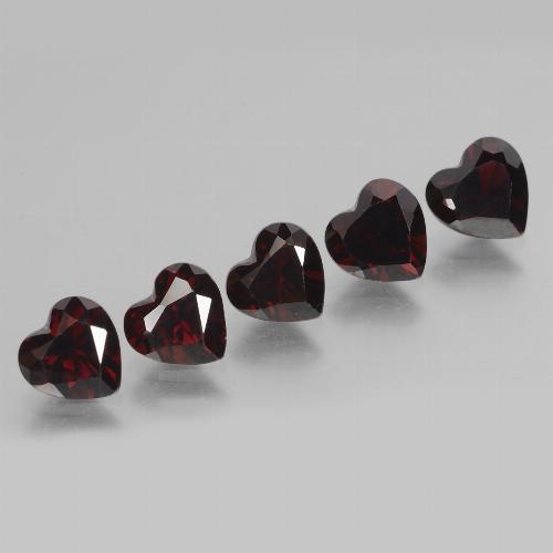 Blackish Red Pyrope Garnet Gem - 1ct Heart Facet (ID: 457187)
