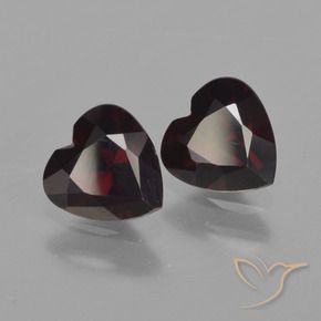 1.67 ctw Red Pyrope Garnet Stones, Natural Pyrope Garnet in Heart Facet Shape for Sale