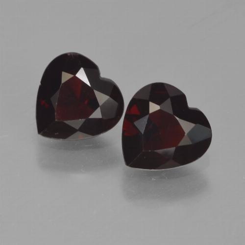 Dark Red Pyrope Garnet Gem - 0.8ct Heart Facet (ID: 457217)