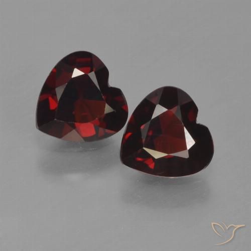 1.64ctw Natural Dark Red Pyrope Garnet, Heart, VVS-VS