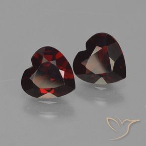 1.64 ctw Red Pyrope Garnet Stones, Natural Pyrope Garnet in Heart Facet Shape for Sale