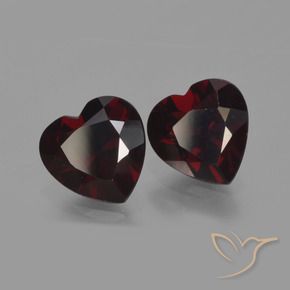 1.84 ctw Red Pyrope Garnet Stones, Natural Pyrope Garnet in Heart Facet Shape for Sale