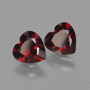 1.65 ctw Red Pyrope Garnet Stones, Natural Pyrope Garnet in Heart Facet Shape for Sale