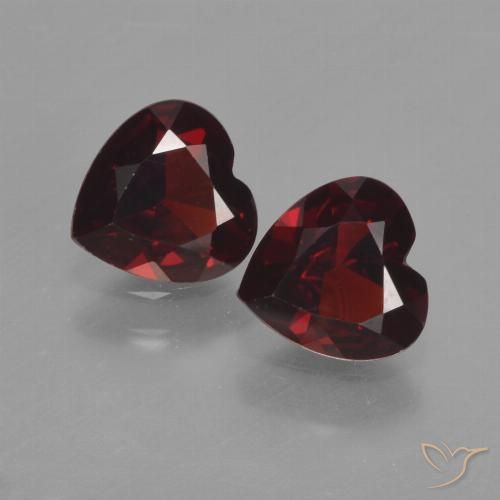 1.63ctw Natural Dark Red Pyrope Garnet, Heart, VVS-VS