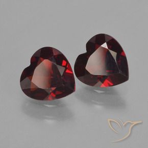 1.63 ctw Red Pyrope Garnet Stones, Natural Pyrope Garnet in Heart Facet Shape for Sale