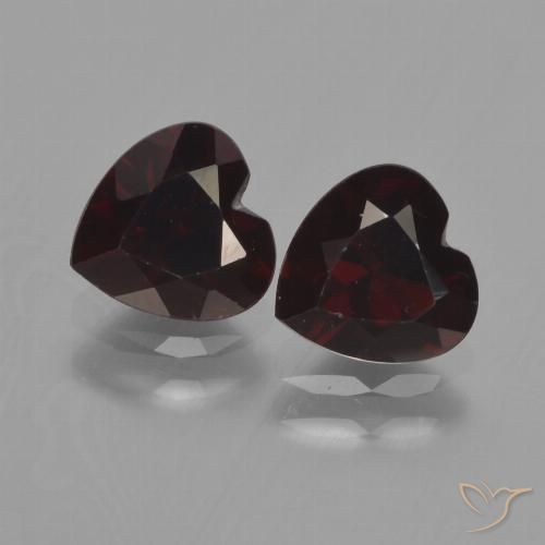 2.00ctw Natural Blackish Red Pyrope Garnet, Heart, VVS-VS