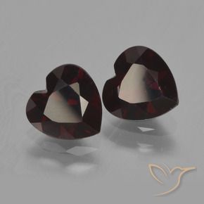 2.00 ctw Red Pyrope Garnet Stones, Natural Pyrope Garnet in Heart Facet Shape for Sale