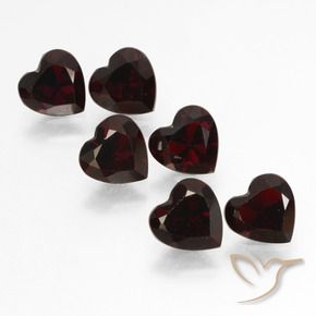 5.18 ctw Red Pyrope Garnet Stones, Natural Pyrope Garnet in Heart Facet Shape for Sale
