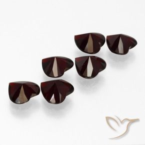 Pyrope Garnet Gemstones in 6 x 6 mm (calibrated) Size for Sale, Pyrope Garnet Stones in Blackish Red Color