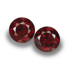 2.15 ctw Red Pyrope Garnet Gemstones, Pyrope Garnet Gems in Round Facet Shape for Sale.