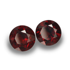 2.15 ctw Red Pyrope Garnet Stones, Natural Pyrope Garnet in Round Facet Shape for Sale