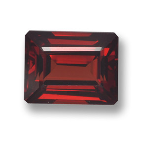 3.38 ct Red Pyrope Garnet Gemstone, Pyrope Garnet Gem in Octagon Step Cut Shape for Sale.