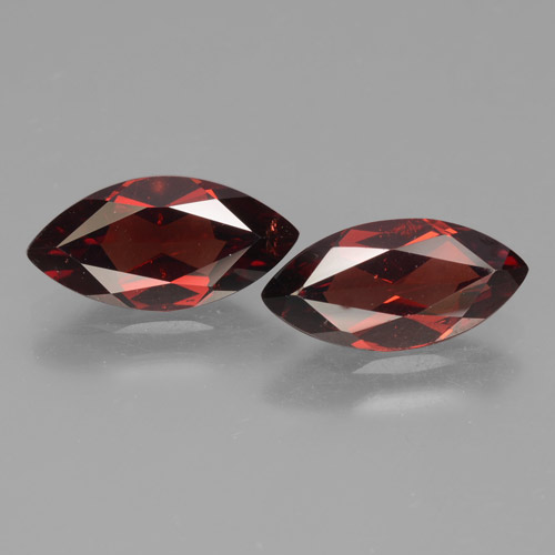 Rojo sangre intenso Granate Piropo Gema - 2ct Forma marquesa (ID: 463333)