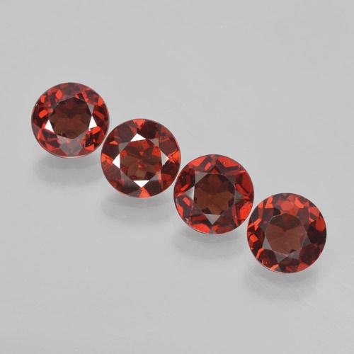 Rojo medio Granate Piropo Gema - 0.9ct Faceta Redonda (ID: 463830)